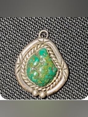 Vintage Darrell Victor Turquoise Sterling Silver Pendant